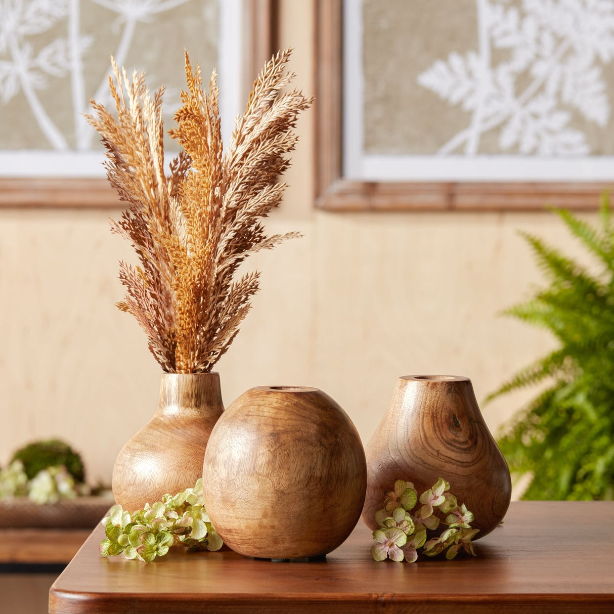 Natural Wood Bud Vase (Set of 3)