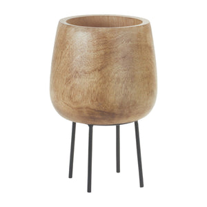Wood planter with stand 12"h