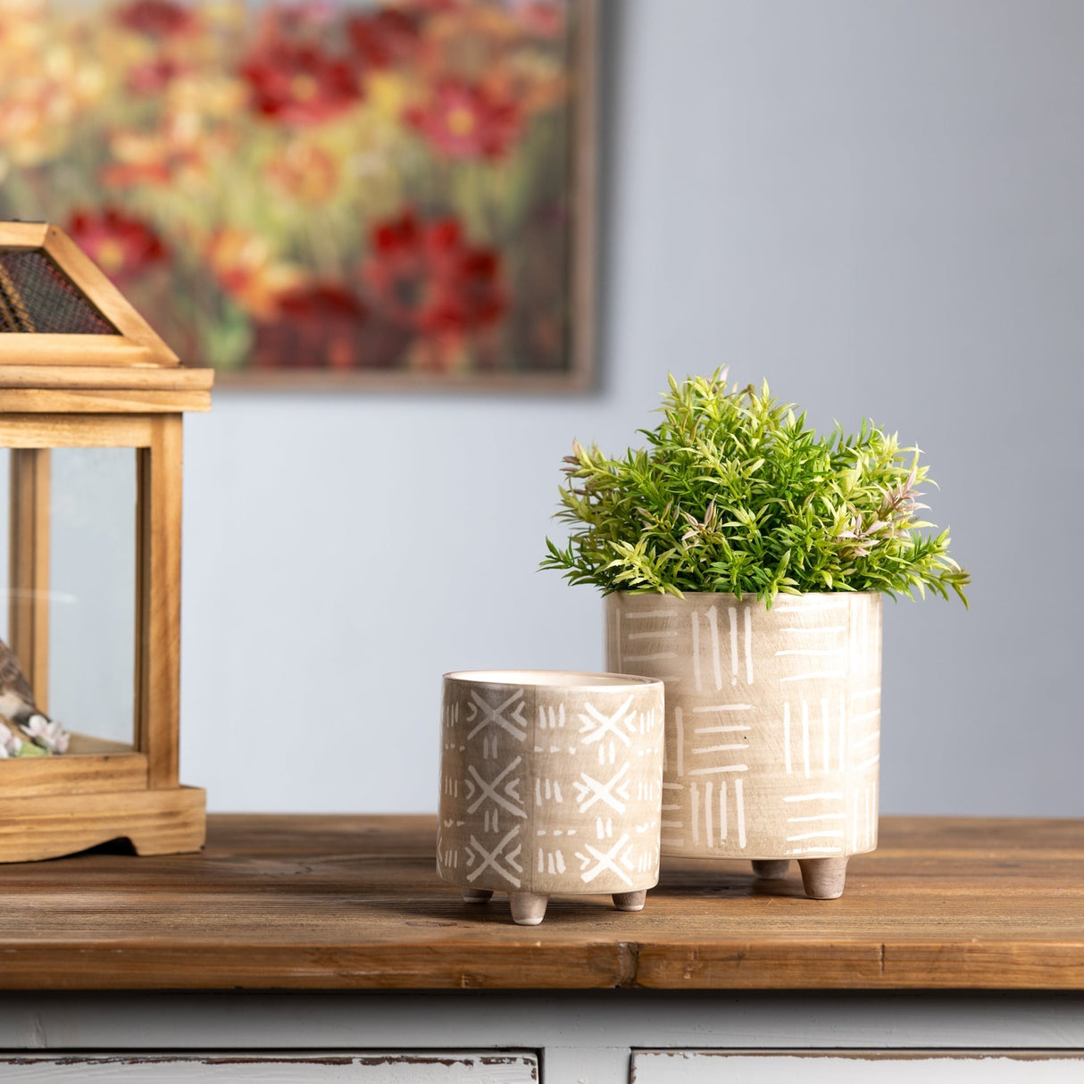 Footed Stone Planter (Set of 2)