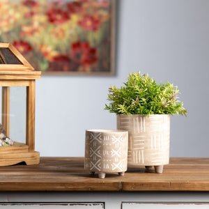 Footed Stone Planter (Set of 2)