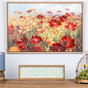 Framed Floral Canvas Art 35.5"L