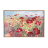 Framed floral canvas art 35.5"l