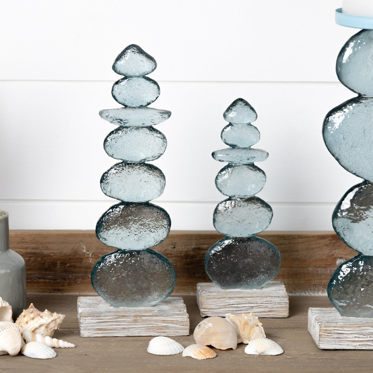 Stacking rock sculpture (set of 2)