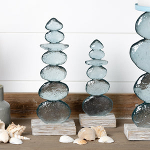 Stacking rock sculpture (set of 2)