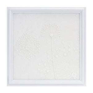 Stone Dandelion Wall Plaque 18.25"SQ