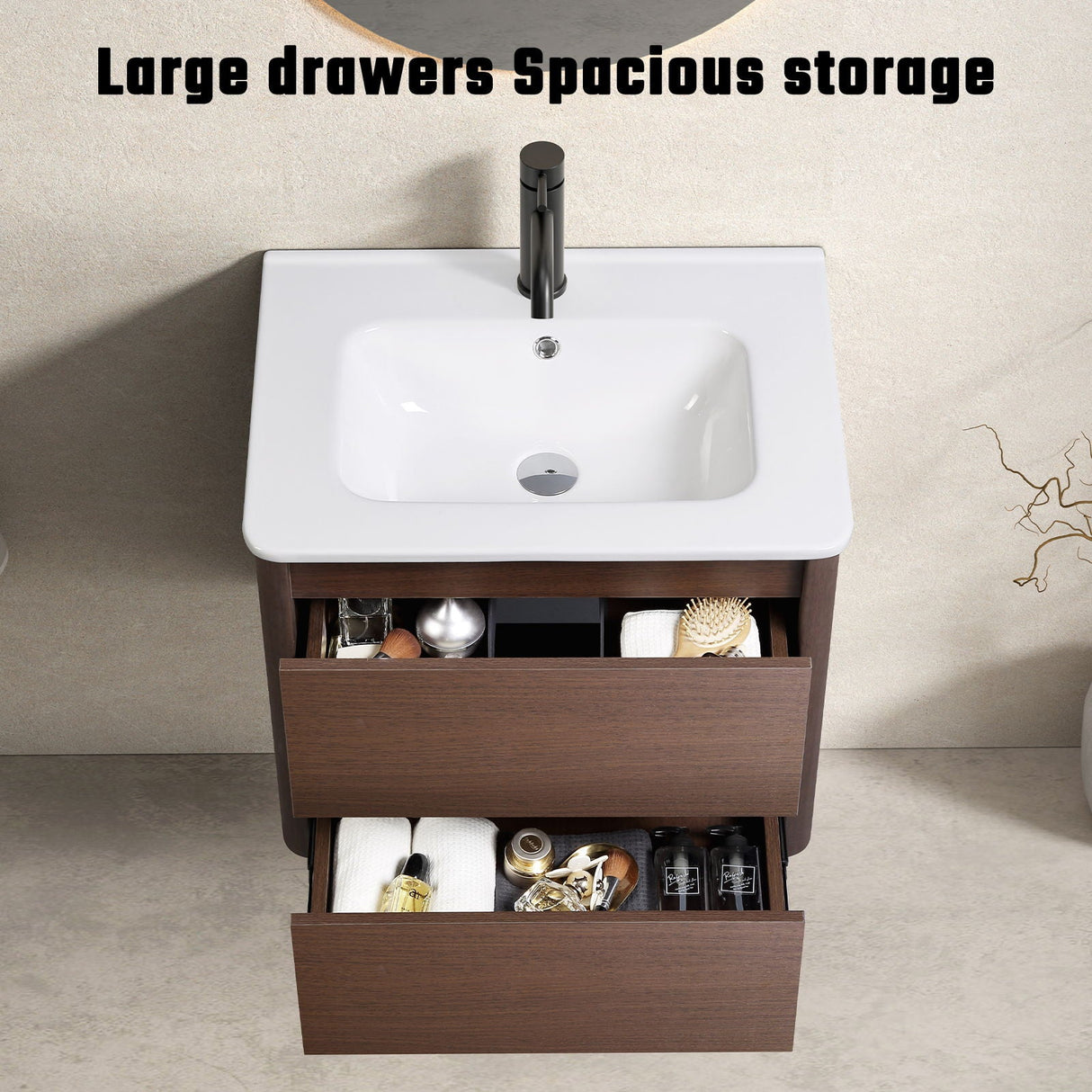 Wall Mounted Floating Bathroom Vanity With Sink And Cabinet