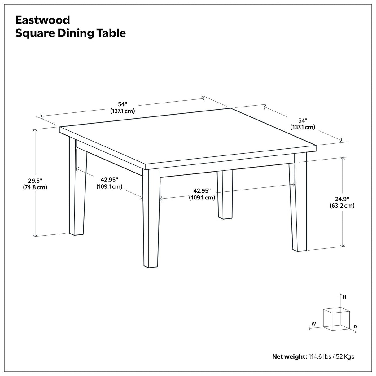 Eastwood - Square Dining Table - Java Brown