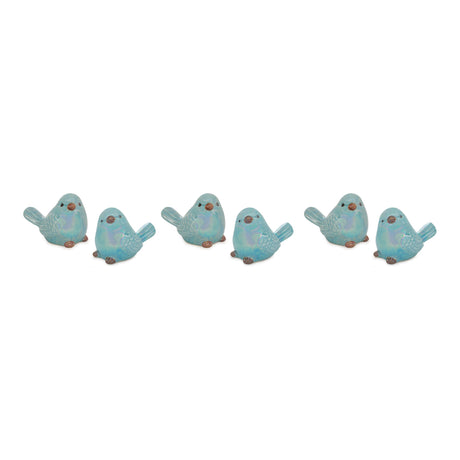 Irredescent bird figurine (set of 6)