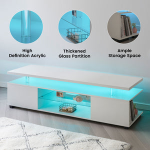 TV Stant With LED And Large Side Cabinet