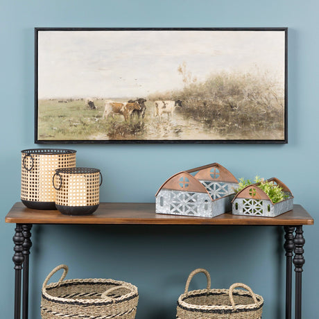 Framed farm canvas wall art 37.25"l