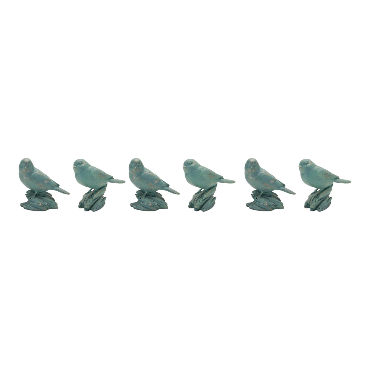 Perched bird figurine (set of 6)