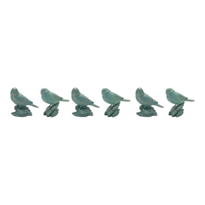 Perched bird figurine (set of 6)