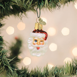 Mini Winking Santa Ornament 2 x 1.25 x 1 Inch