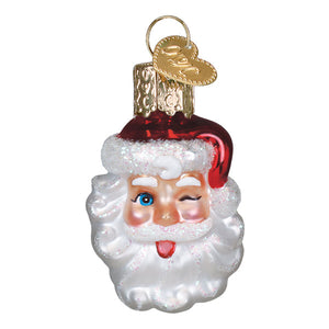 Mini Winking Santa Ornament 2 x 1.25 x 1 Inch