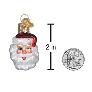 Mini Winking Santa Ornament 2 x 1.25 x 1 Inch