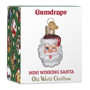 Mini Winking Santa Ornament 2 x 1.25 x 1 Inch
