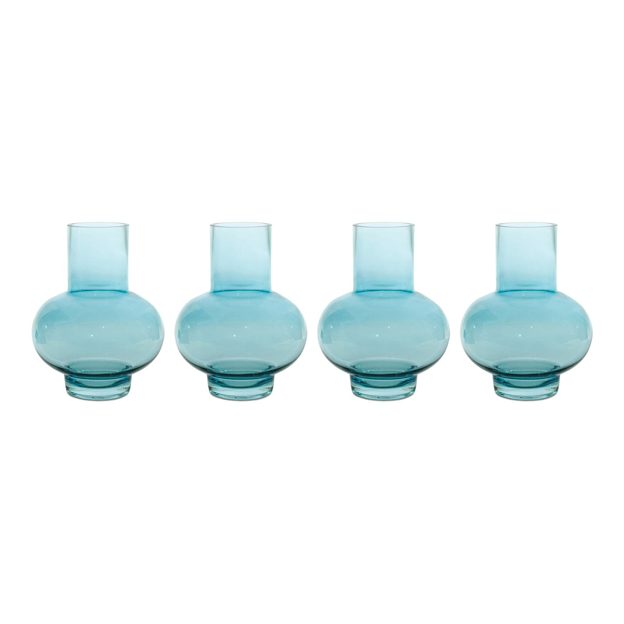 Blue Glass Vase (Set of 4)