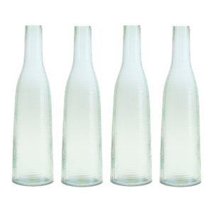 Green glass bottle vase (set of 4)