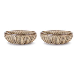 Decorative Wicker Design Bowl (Set of 2)