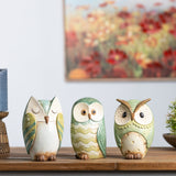Terra cotta owl figurine (set of 3)