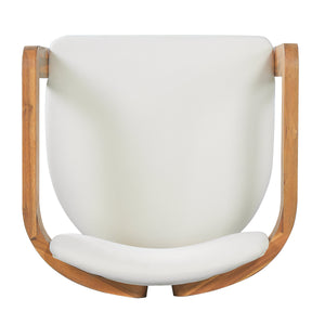 Set of 2 Outdoor Acacia Wood Dining Chairs with Cushions