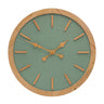 Sage green wood wall clock 24"d
