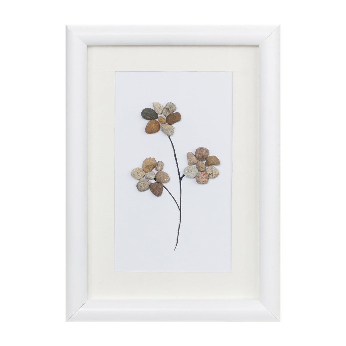 Framed Tree and Floral Pebble Art (Set of 2)
