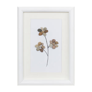 Framed Tree and Floral Pebble Art (Set of 2)