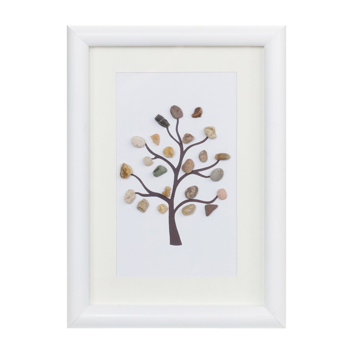 Framed Tree and Floral Pebble Art (Set of 2)