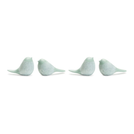 Modern etched bird figurine (set of 4)
