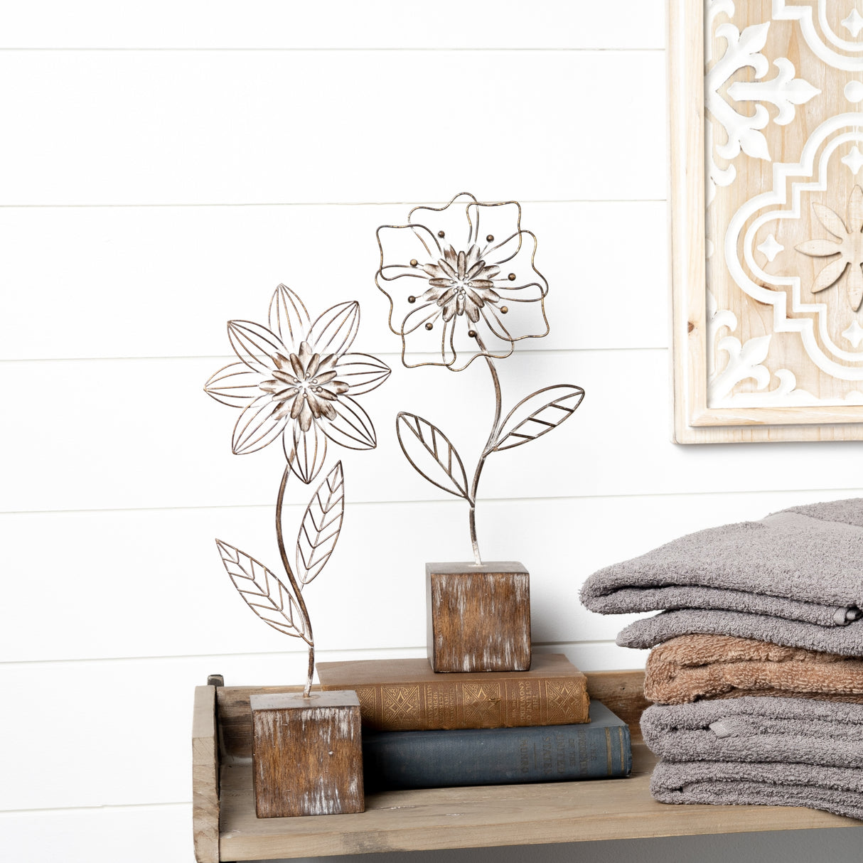 Metal Floral Decor (Set of 2)