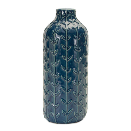 Ceramic-leaf-pattern-vase-(set-of-2)-Vases
