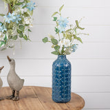 Ceramic leaf pattern vase (set of 2)