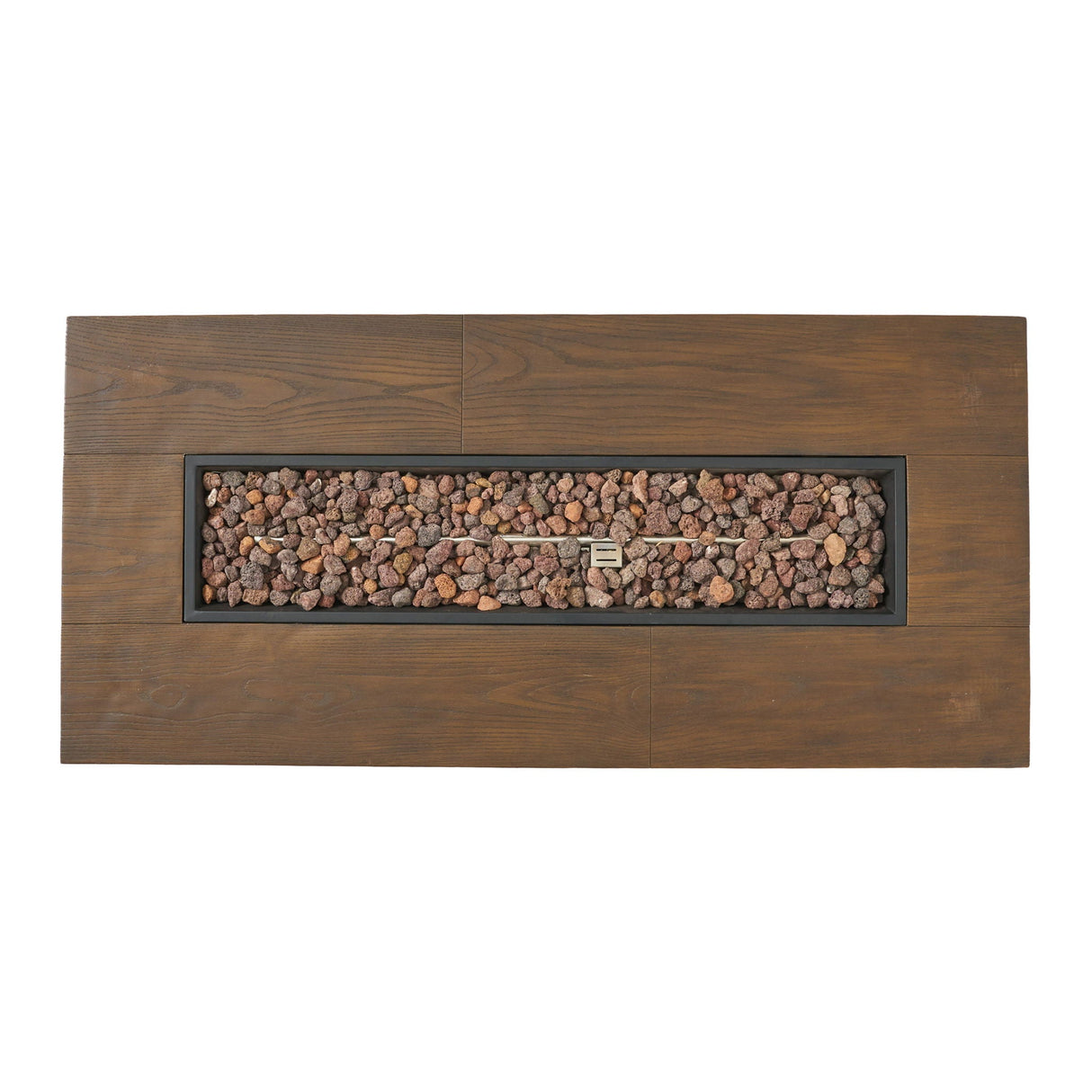 Transitional Rectangular Outdoor Propane Fire Pit With 50, 000 Btu