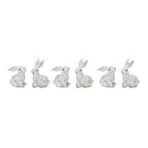 Carved bunny figurine (set of 6)