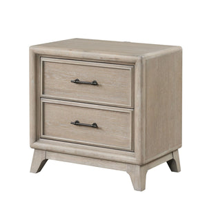 3 Piece Bedroom Set With Padded Headboard, 2 Nightstands
