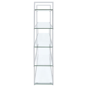Elmer 63-inch 5-shelf Bookshelf Clear and Chrome