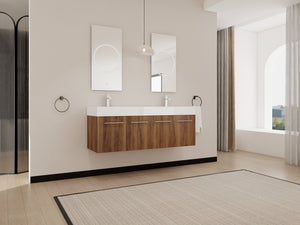 60 Inch Wall-Mounted Bathroom Vanity with Sink