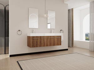 60 Inch Wall-Mounted Bathroom Vanity with Sink