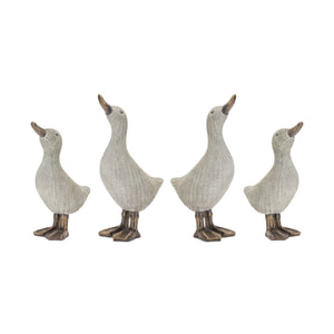 Wicker Duck Figurine (Set of 4)