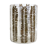 Dried Leaf Glass Candle Holder 8"H