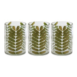 Pressed Leaf Glass Candle Holder (Set of 3)