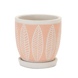 Stone planter w plate (set of 2)