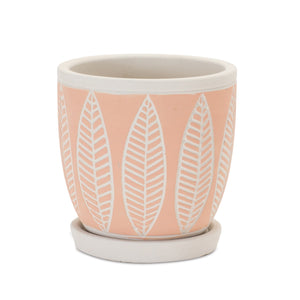 Stone Planter with Plate (Set of 2)