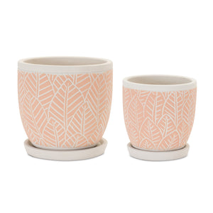Stone Planter with Plate (Set of 2)