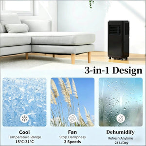 Portable Air Conditioner with Five Modes – Black ABS Plastic