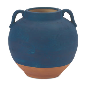 Ceramic Urn Vase with Terra Cotta Accent 7"H