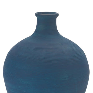 Ceramic Vase with Terra Cotta Accent 8.5"H