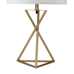 26.25" Tall Ester Mid-Century Metal Table Lamp with Hourglass Design - Gold