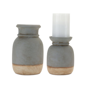 Dual-tone-candle-holder-(set-of-2)-Candle-Holders